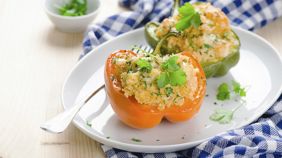 18 Mar 2014 --- stuffed peppers with couscous --- Image by © Yevgeniya Shal/The Picture Pantry/Corbis