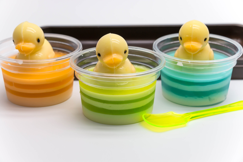 colourful jelly ducks makes a good dessert